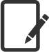 tablet and pencil icon graphic