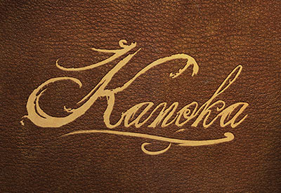 Kanoka logo on brown leather background